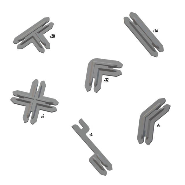 Battle Systems: Plastic Terrain Clips - Grey