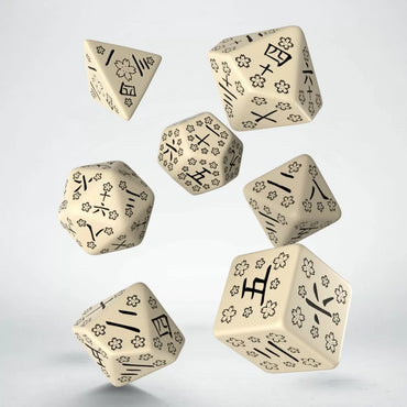 Q Workshop Japanese Dice Set: Last Words Stone Dice Set 7