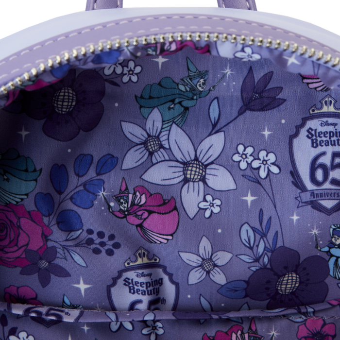 Sleeping Beauty (1959) - 65th Anniversary Floral Scene 12" Faux Leather Mini Backpack