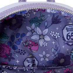 Sleeping Beauty (1959) - 65th Anniversary Floral Scene 12" Faux Leather Mini Backpack