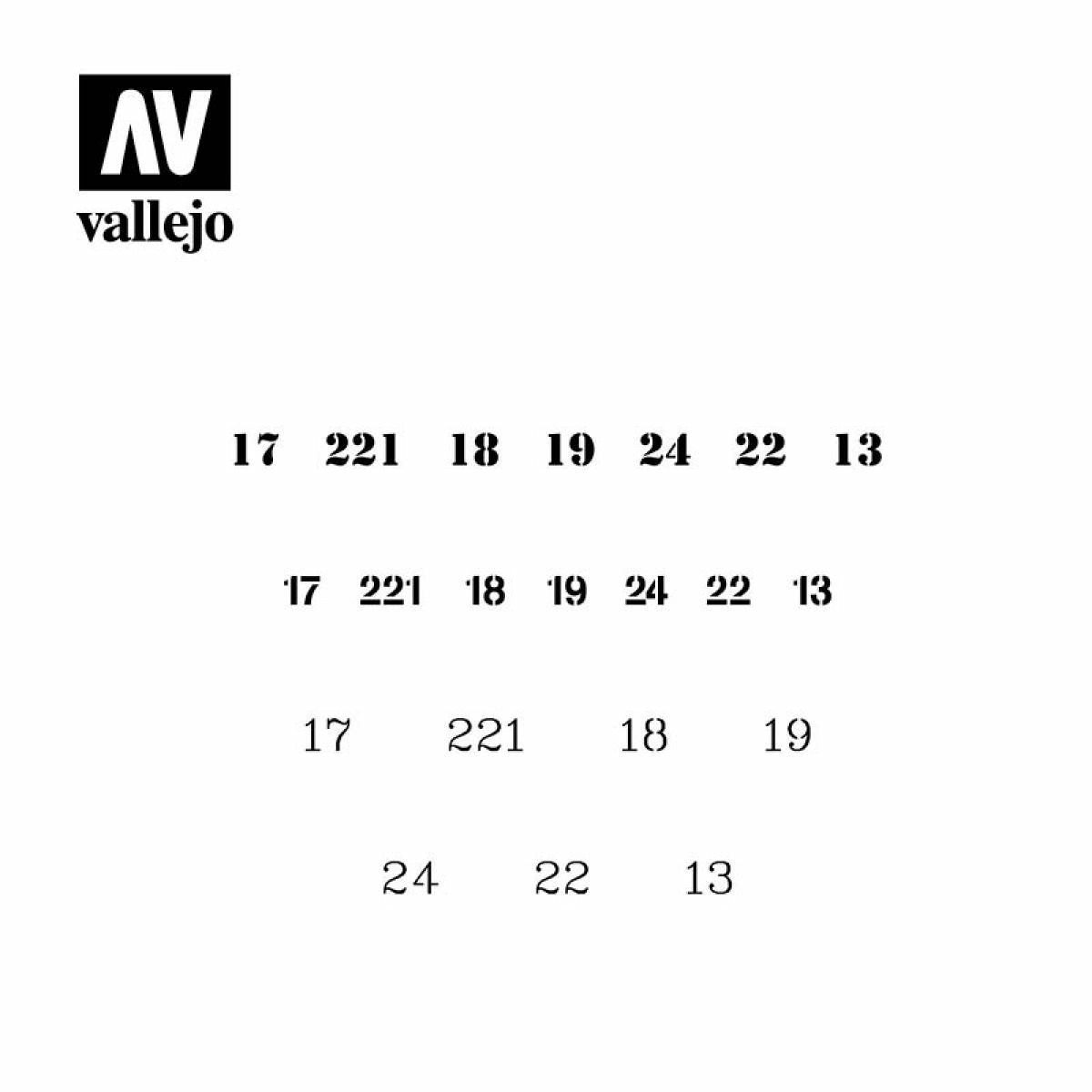 Vallejo Stencils -AFV Markings - Soviet Numbers WWII