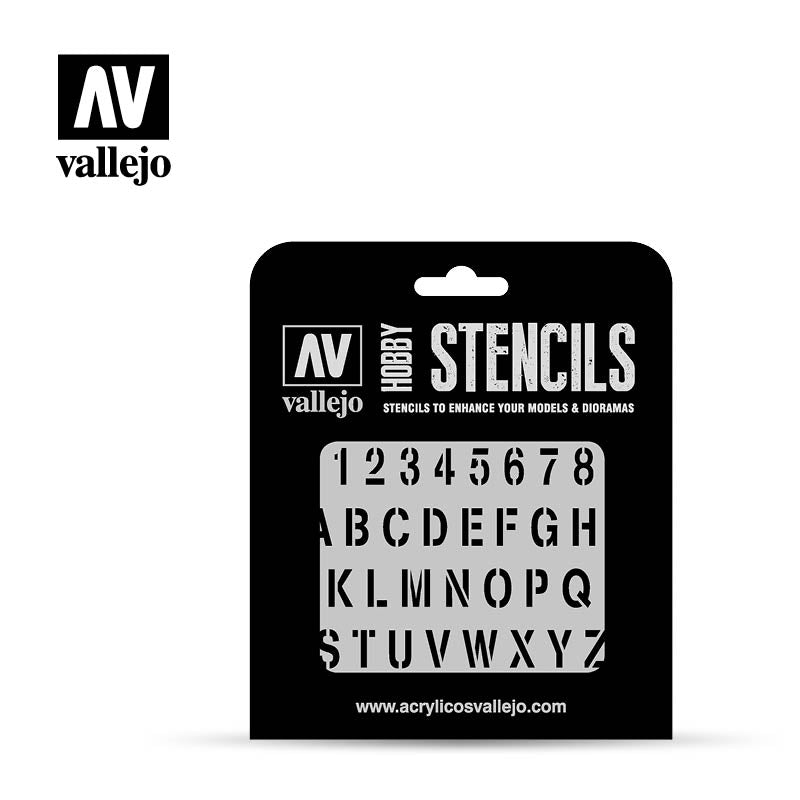 Vallejo Stencils - Lettering & Signs - Stamp Font