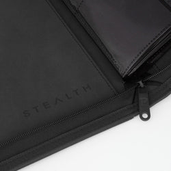 STEALTH 12 Pocket Zip Trading Card Binder - BLACK - Palms Off Gaming