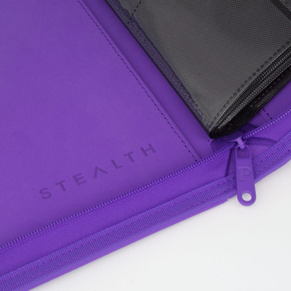 STEALTH 12 Pocket Zip Trading Card Binder - PURPLE - Palms Off Gaming