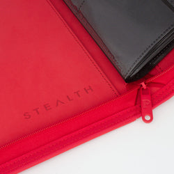 STEALTH 12 Pocket Zip Trading Card Binder - Red - Palms Off Gaming