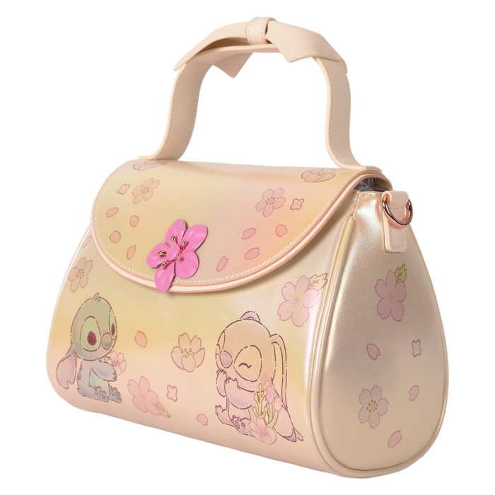 Lilo & Stitch - Cherry Blossom Bow Handle 10" Faux Leather Crossbody Bag