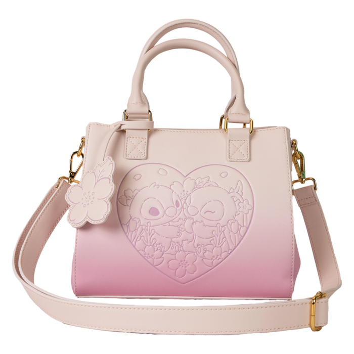 Lilo & Stitch - Cherry Blossom Heart 8" Faux Leather Crossbody Bag