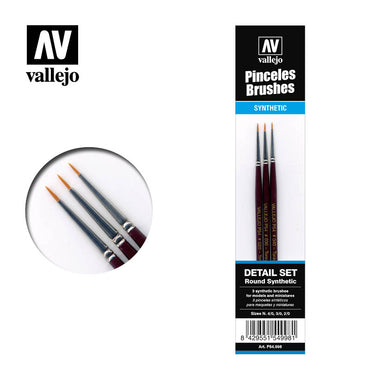 Vallejo Brushes - Pro Modeler - Definition Set - Natural Hair (Sizes 4/0, 3/0 & 2/0)