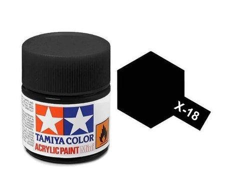 Tamiya X-18 Acrylic Semi Gloss Black