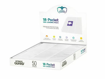 Ultimate Guard: Binder Pages – 18-Pocket Side-Loading – White (50-Pack)