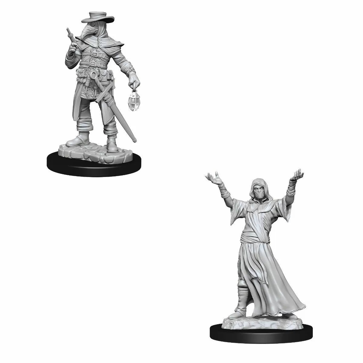 WizKids Deep Cuts Unpainted Miniatures Plague Doctor & Cultist