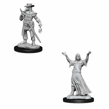 WizKids Deep Cuts Unpainted Miniatures Plague Doctor & Cultist