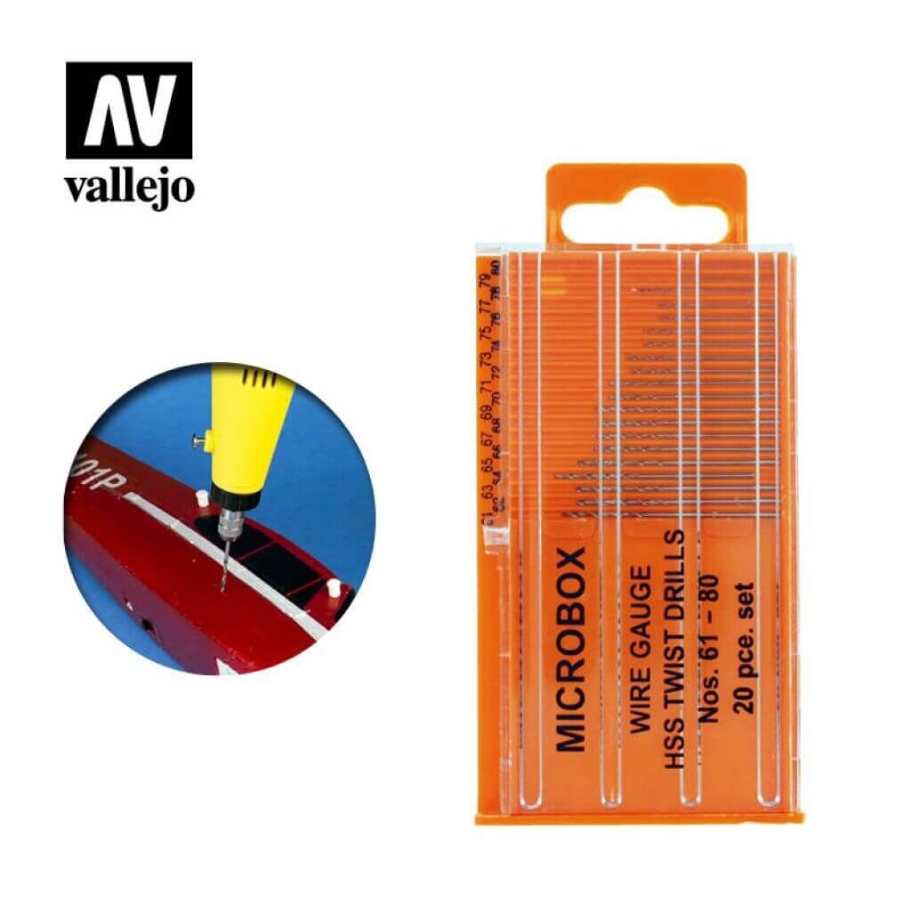 Vallejo Hobby Tools - Microbox drill set (20) 61-80