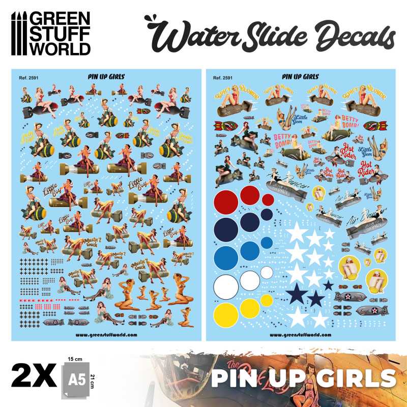 Waterslide Decals - PinUp Girls - Green Stuff World