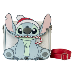 Lilo & Stitch - Stitch Holiday Glitter 8" Faux Leather Crossbody Bag