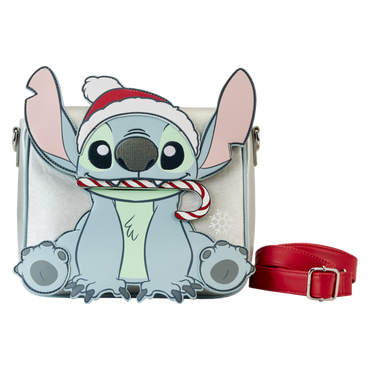 Lilo & Stitch - Stitch Holiday Glitter 8" Faux Leather Crossbody Bag