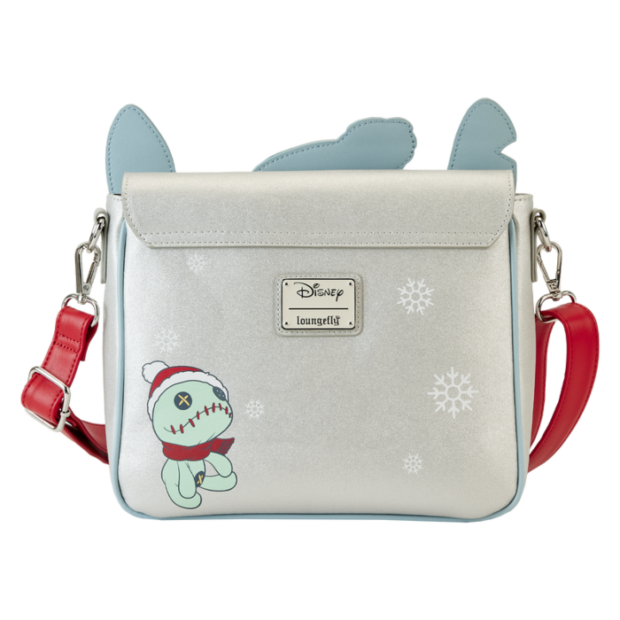 Lilo & Stitch - Stitch Holiday Glitter 8" Faux Leather Crossbody Bag