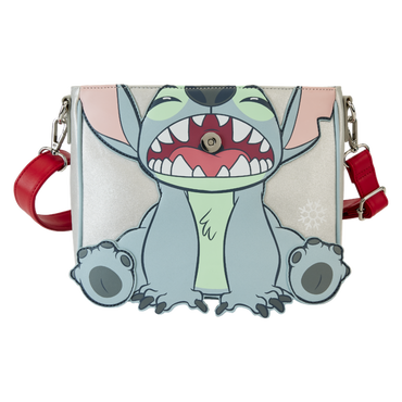 Lilo & Stitch - Stitch Holiday Glitter 8" Faux Leather Crossbody Bag