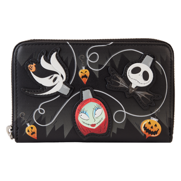 The Nightmare Before Christmas - Tree String Lights Glow in the Dark 4" Faux Leather Zip-Around Wallet