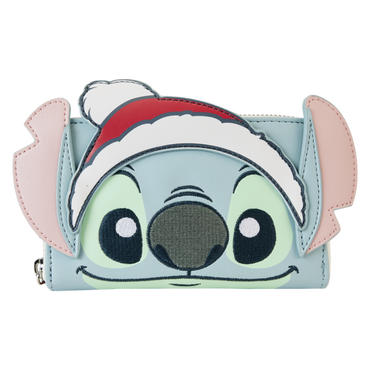 Lilo & Stitch - Stitch Holiday Glitter 4" Faux Leather Zip-Around Wallet