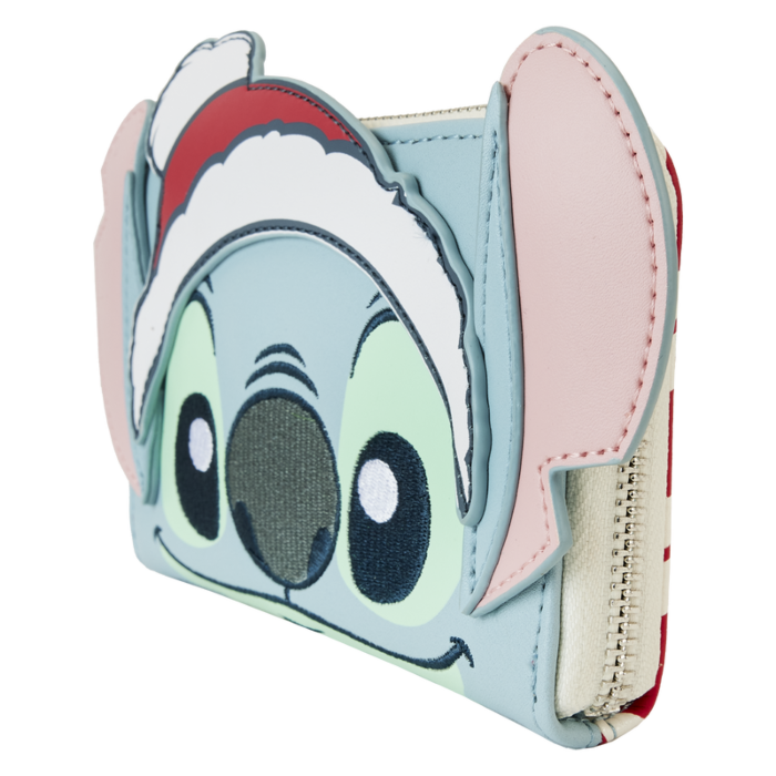 Lilo & Stitch - Stitch Holiday Glitter 4" Faux Leather Zip-Around Wallet