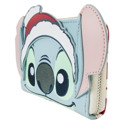 Lilo & Stitch - Stitch Holiday Glitter 4" Faux Leather Zip-Around Wallet