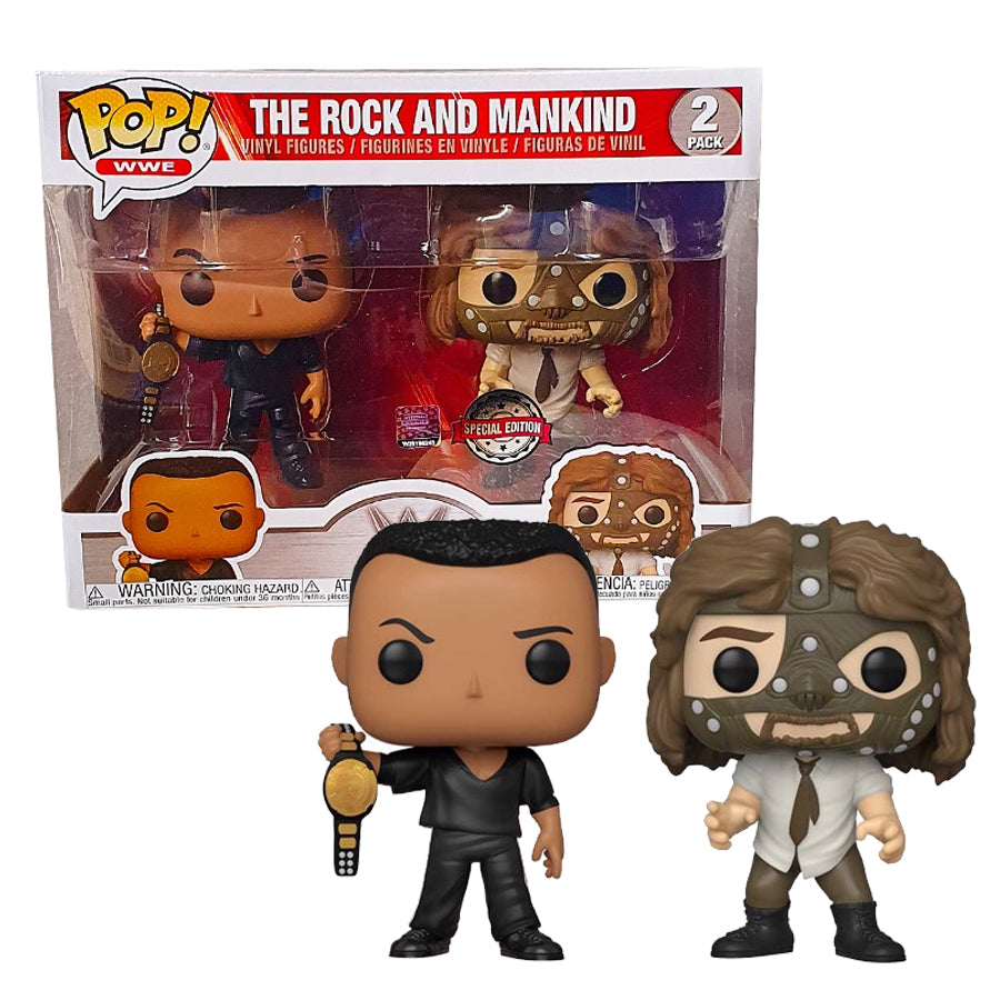The Rock and Mankind (Special Edition) 2 Pack WWE Pop! Vinyl