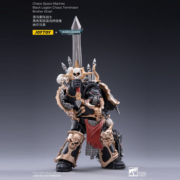 Space Marine Miniatures: 1/18 Scale Chaos Space Marines Black Legion Chaos Terminator (Brother Gnarl)