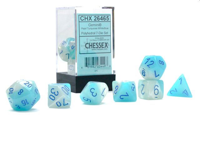 CHX 26465 Gemini Pearl Turquoise-White/blue Luminary 7-Die Set