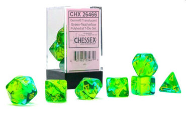 CHX 26466 Gemini Translucent Green-Teal/yellow Luminary 7-Die Set