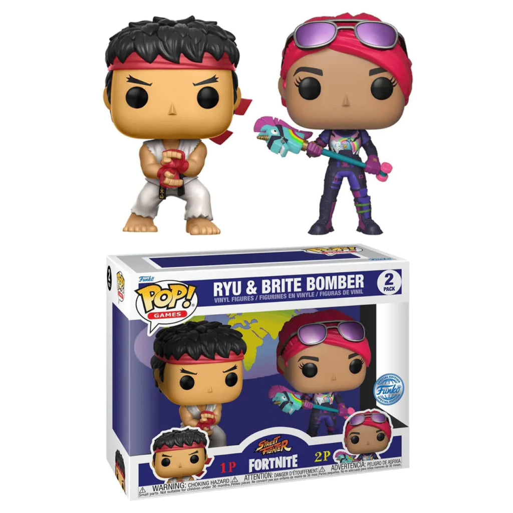 Ryu & Brite Bomber 2Pack Street Fighter & Fortnite Pop! Vinyl