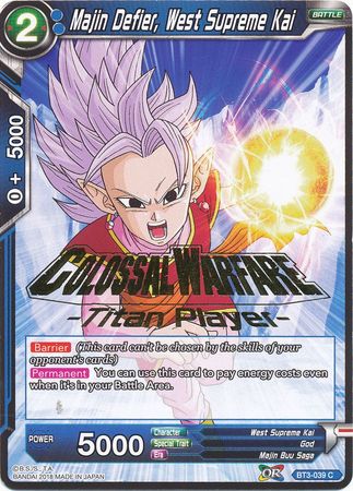 Majin Defier, West Supreme Kai (Titan Player Stamped) [BT3-039]
