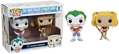 The Joker (Beach) & Harley Quinn 2 Pack DC Super Heroes Pop Vinyl