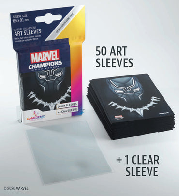 Gamegenic Marvel Champions Art Sleeves - Black Panther (66mm x 91mm) (50 Sleeves)