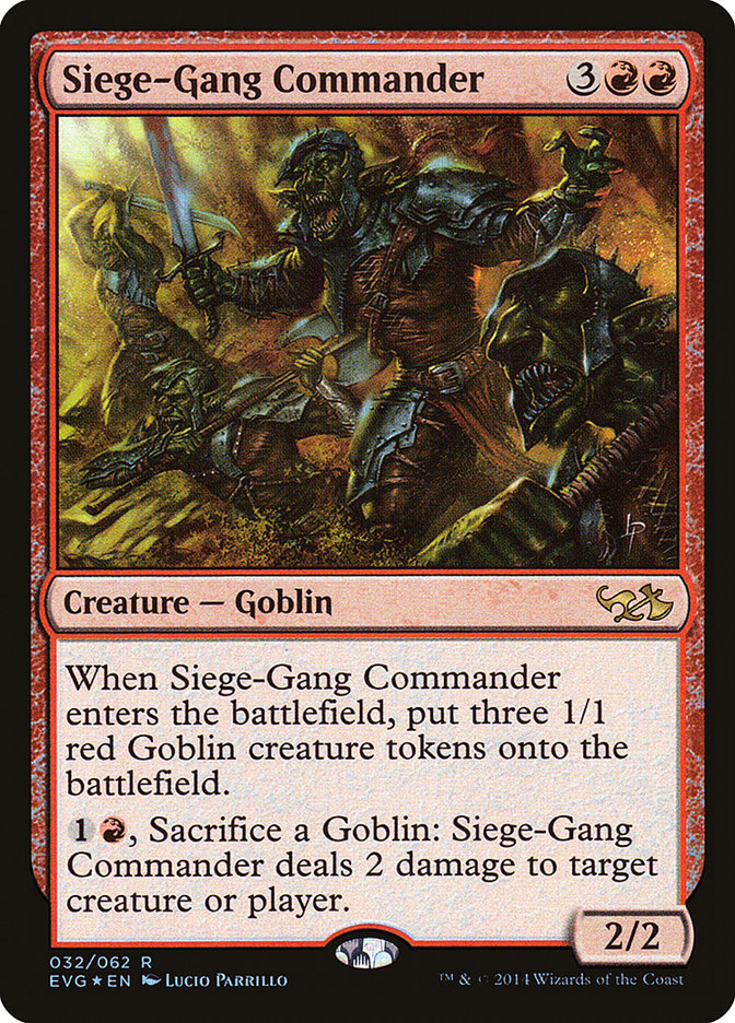 Siege-Gang Commander (Elves vs. Goblins) [Duel Decks Anthology]