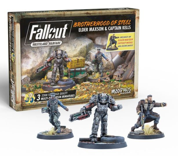 Fallout Wasteland Warfare Miniatures - Brotherhood of Steel Elder Maxson and Capt. Kells