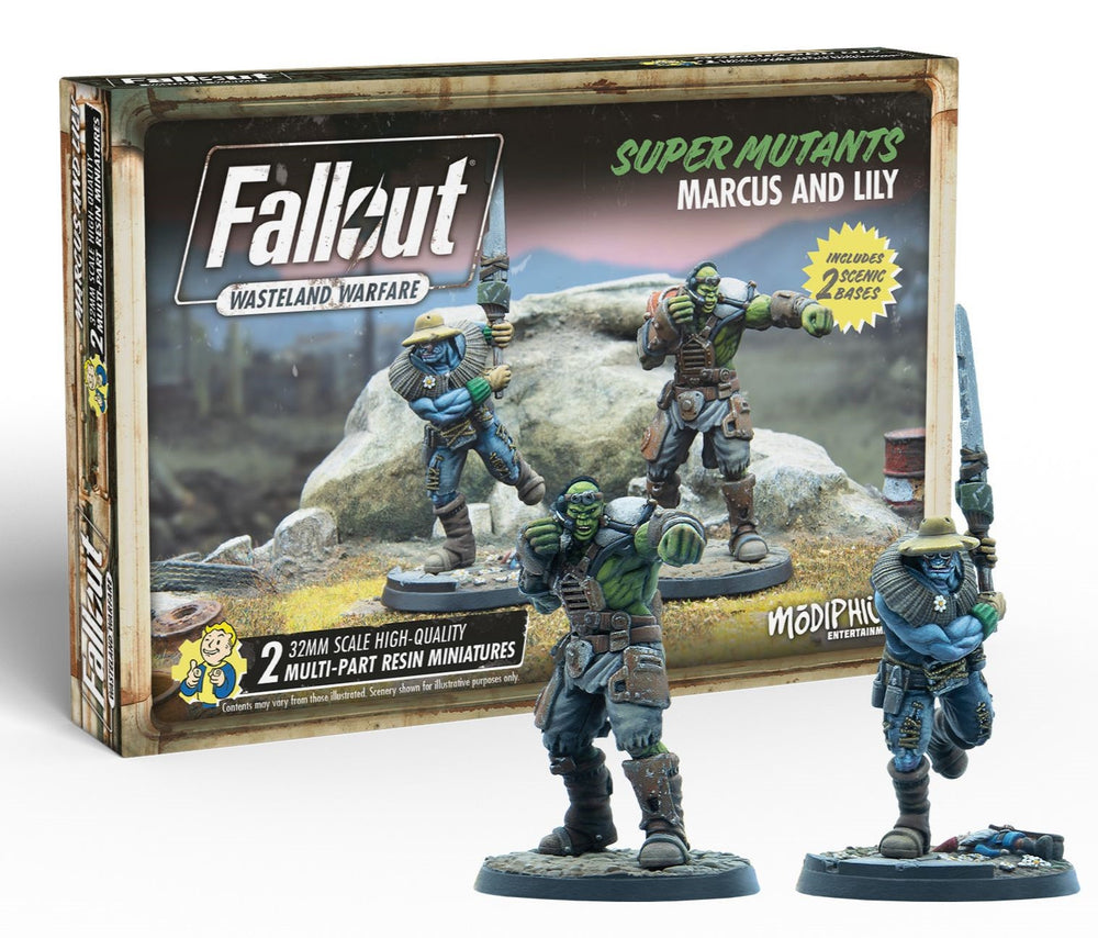 Fallout Wasteland Warfare Miiatures - Super Mutants Marcus and Lily