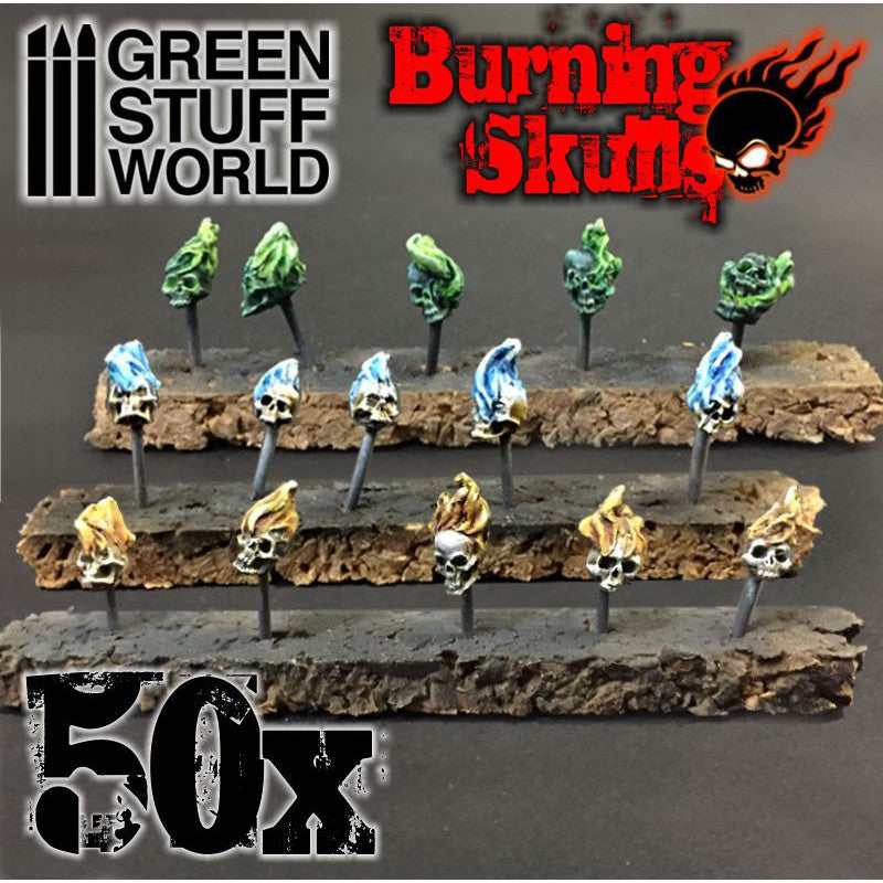 50x Resin Burning Skulls - Green Stuff World