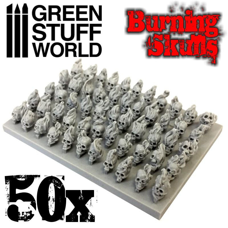 50x Resin Burning Skulls - Green Stuff World