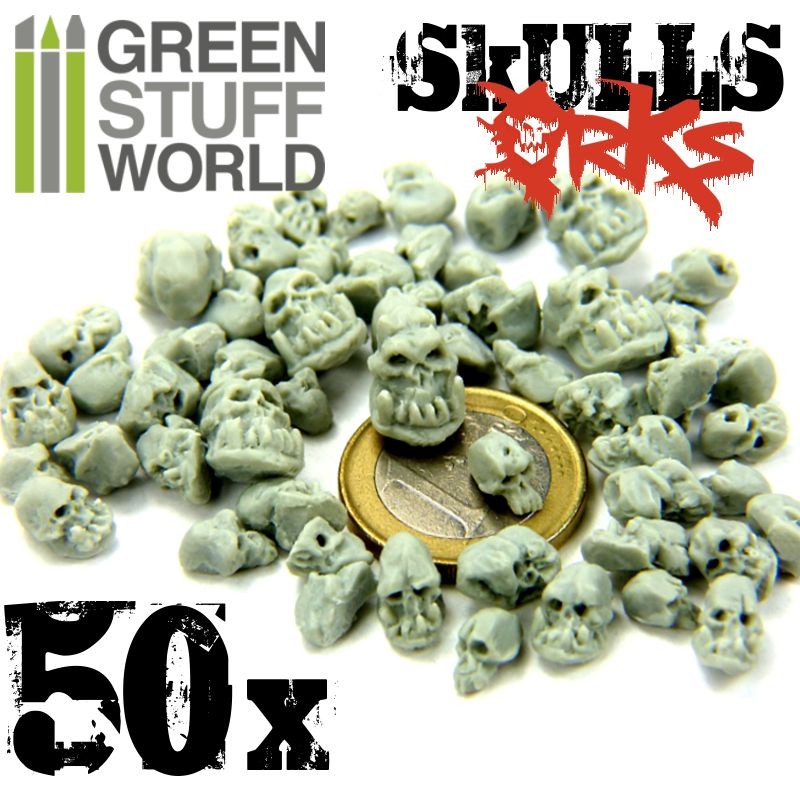 50x Resin ORK Skulls - Green Stuff World