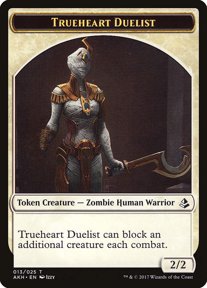 Zombie // Trueheart Duelist Double-Sided Token [Amonkhet Tokens]