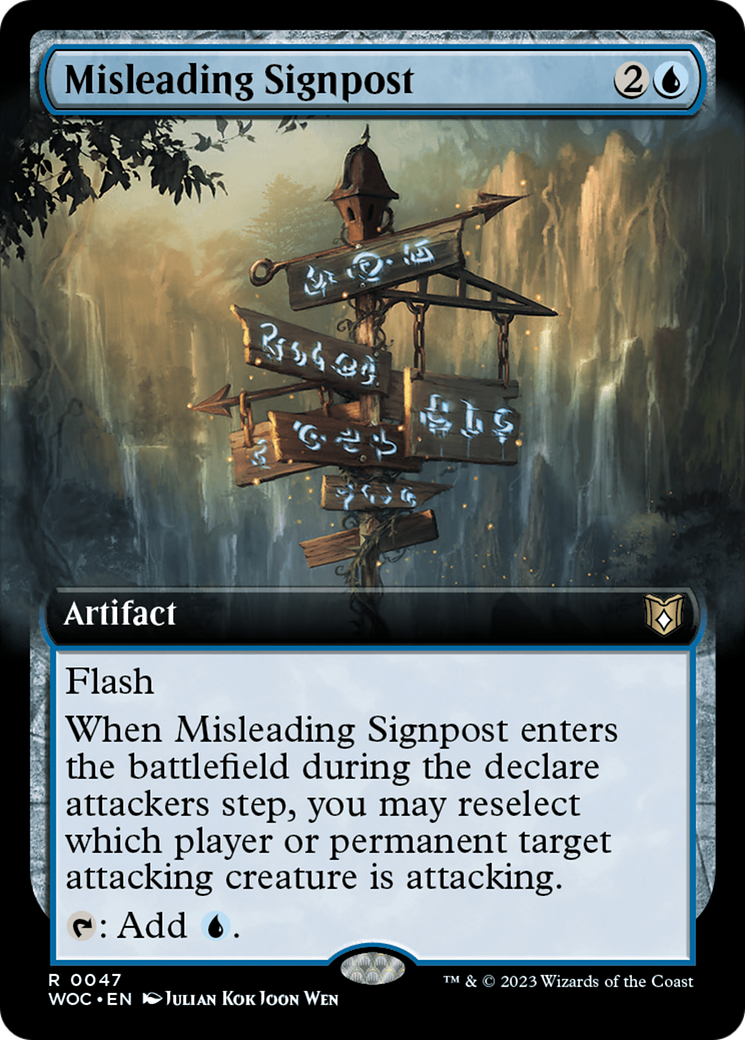 Misleading Signpost (Extended Art) [Wilds of Eldraine Commander]