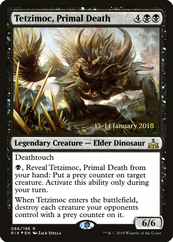 Tetzimoc, Primal Death [Rivals of Ixalan Prerelease Promos]