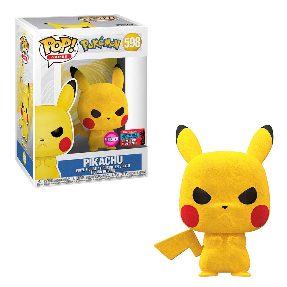 Pikachu (Flocked 2020 Fall Convention) #598 Pokemon Pop! Vinyl