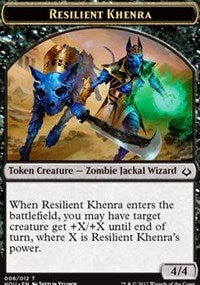 Resilient Khenra // Cat Double-Sided Token [Hour of Devastation Tokens]