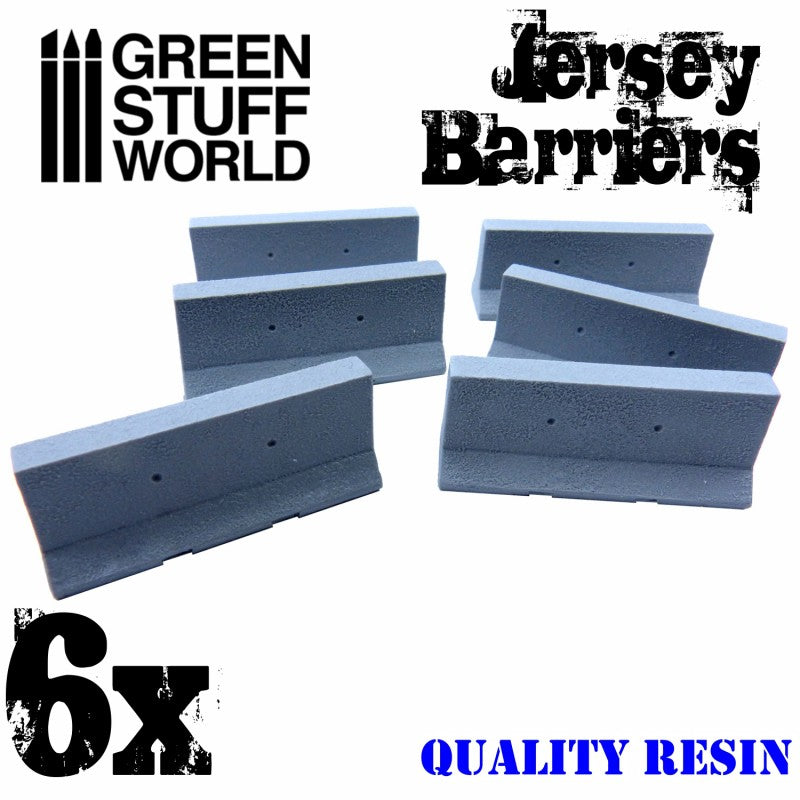 6x Jersey Barriers - Green Stuff World