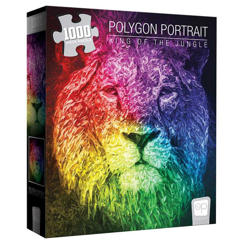 The-Op-Puzzle-Polygon-Portrait-King-of-the-Jungle-1000-pieces