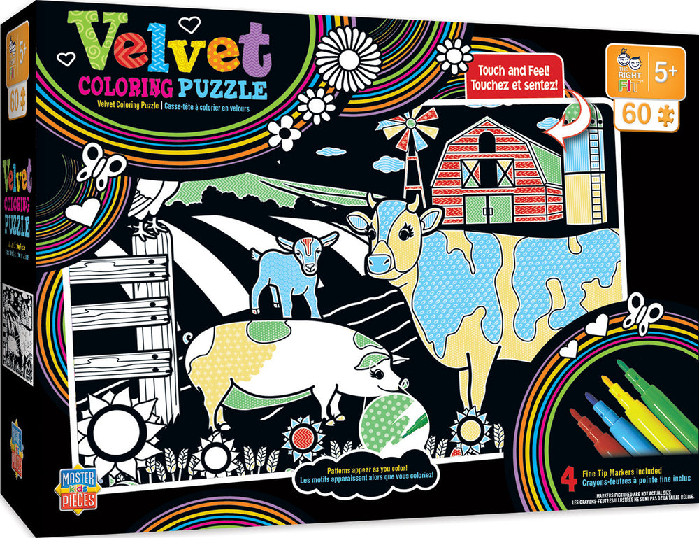 Masterpieces Puzzle Kids Velvet Coloring Farm Puzzle 60 pieces