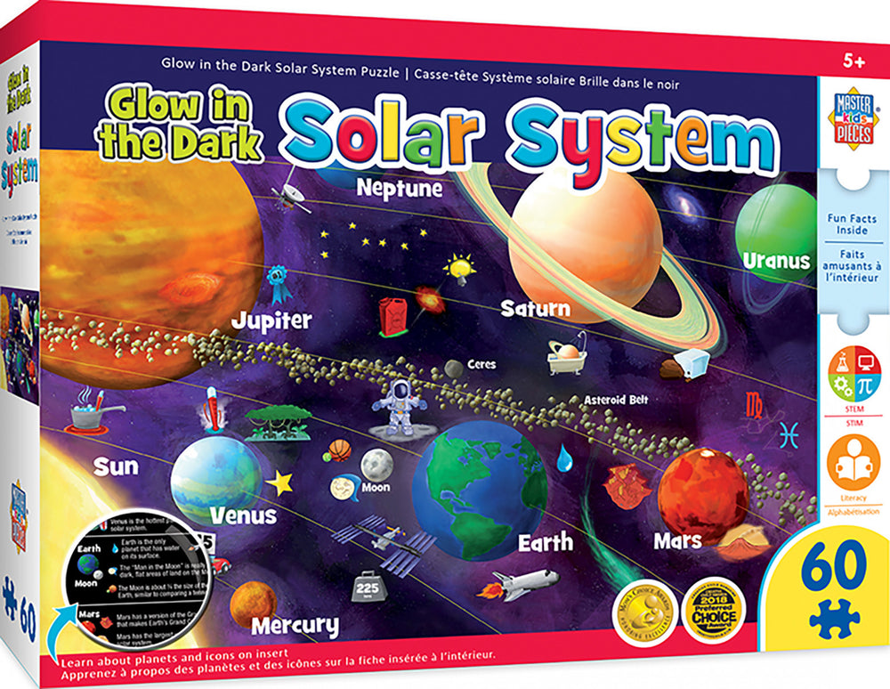 Masterpieces Puzzle Educational Glow in the Dark Solar System Puzzle 60 pieces