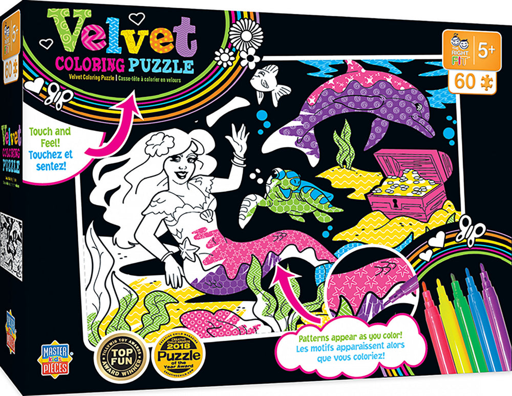 Masterpieces Puzzle Kids Velvet Coloring Mermaid Puzzle 60 pieces